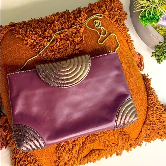 Vintage Babiola Pedrazzini Milan Metallic Envelope Handbag - Picture 1 of 12